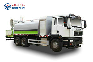 國六重汽汕德卡后雙橋圓罐16噸霧炮車(chē)
